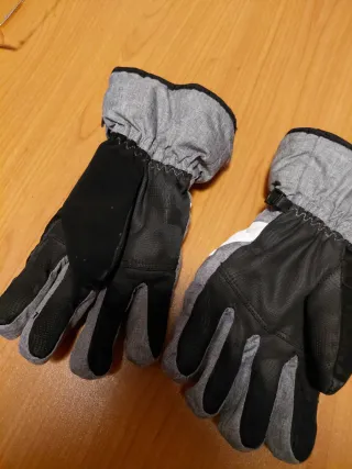 Guanti sci AST unisex grigio bianco 13/14 anni