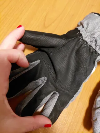 Guanti sci AST unisex grigio bianco 13/14 anni