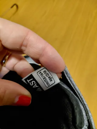 Guanti sci AST unisex grigio bianco 13/14 anni