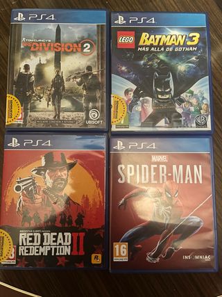 Lote ps4: Division 2, Batman 3, RDR2, spiderman