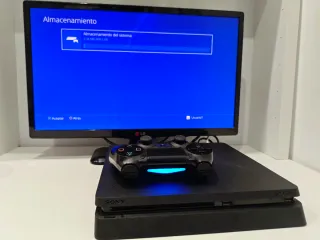 PS4 Slim 500GB Negra + Mando + 3 Juegos + cables