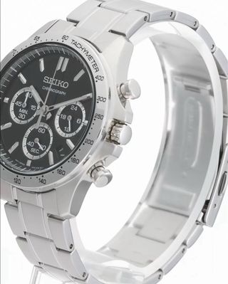 Reloj Seiko Chronograph Hombre Negro/Plata