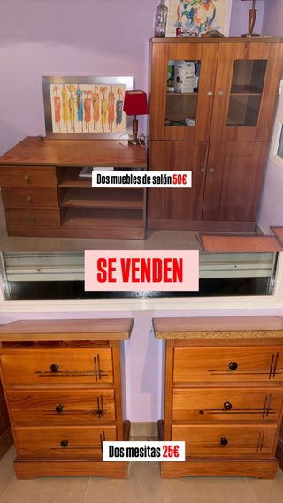 Dos mesitas de noche de madera