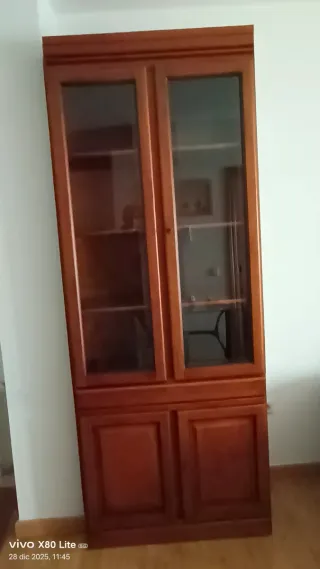 Vitrina de madera y cristal
