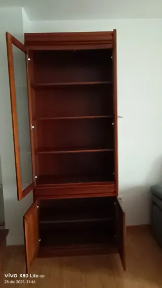 Vitrina de madera y cristal