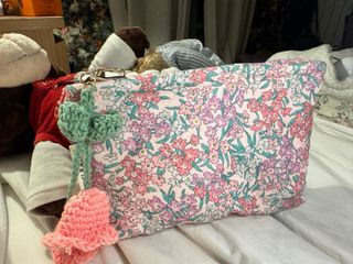 Neceser algodón flor liberty con llavero