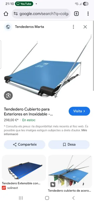 Tendedero Cubierto Marta Azul/Plateado