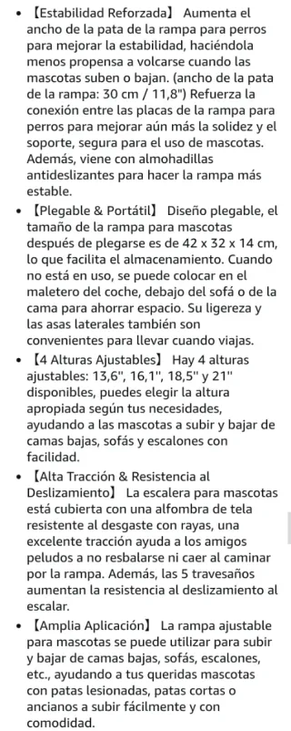 Rampa Plegable para Perros Pawaboo