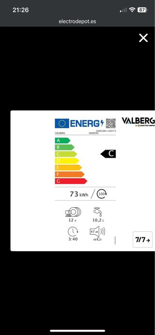 Lavavajillas Valberg