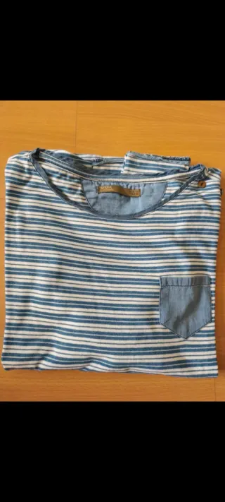 Camiseta rayas manga larga con parches