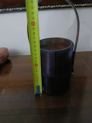 Mini bar portatile vintage in pelle