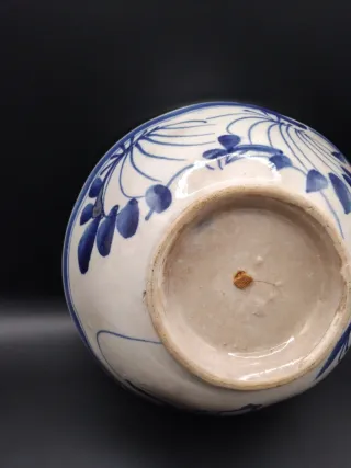 🇨🇳 Cuenco Chino Antiguo Azul y Blanco