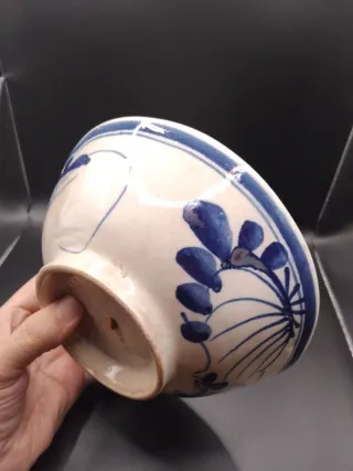 🇨🇳 Cuenco Chino Antiguo Azul y Blanco