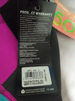 Neopreno O'Neill Reactor 2/2 Talla 2