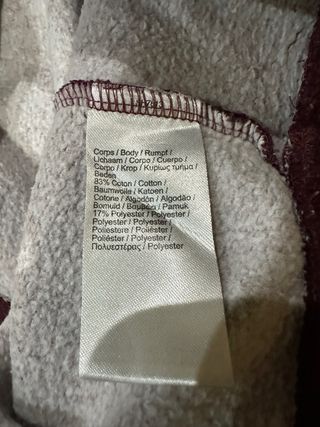 Sudadera Lacoste Burdeos con Logo Bordado M