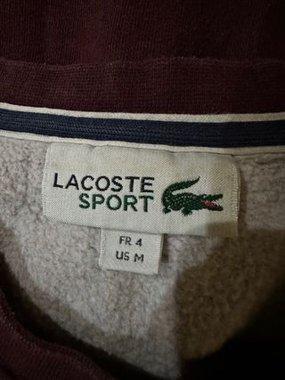 Sudadera Lacoste Burdeos con Logo Bordado M
