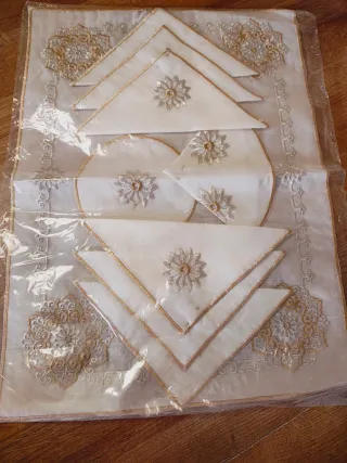 Cache plateau y 6 servilletas estilo marroquí