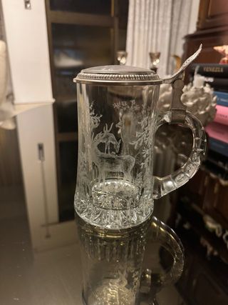 Caneca Alemã Cristal C/ Tampa Metal