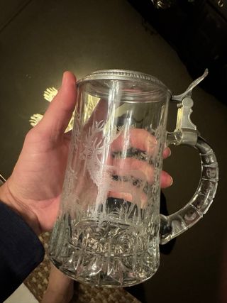 Caneca Alemã Cristal C/ Tampa Metal