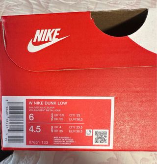 Nike Dunk Low Plata y Blanco