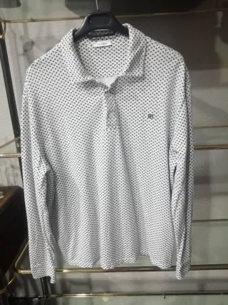 Polo manga larga estampado hombre