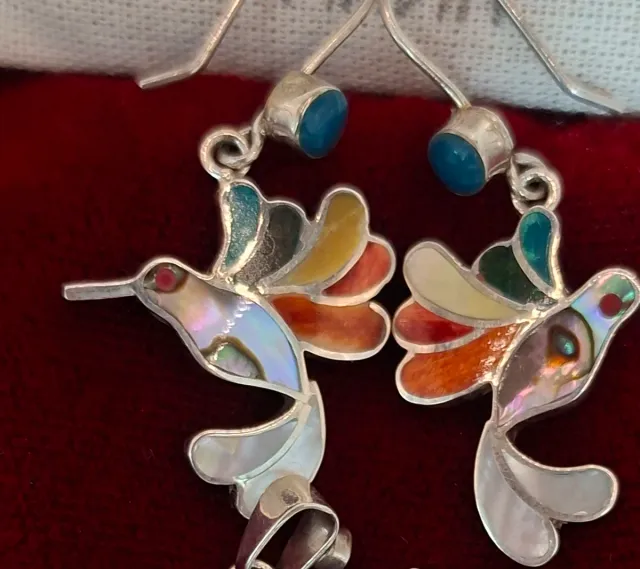 Conjunto Plata Peruana Colgante y Pendientes