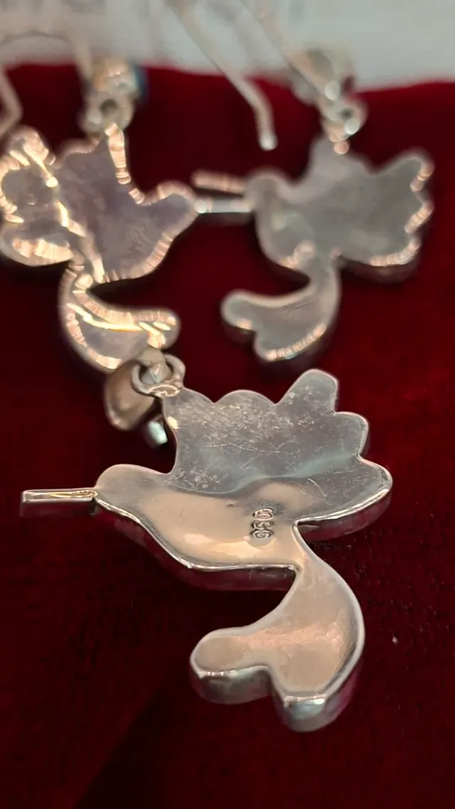 Conjunto Plata Peruana Colgante y Pendientes