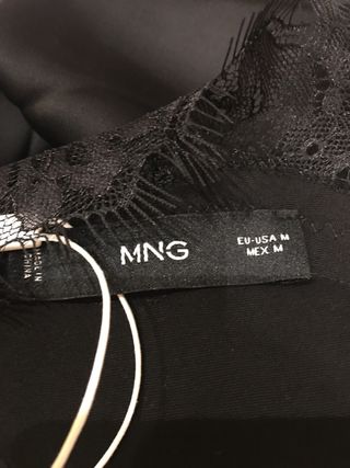 Vestido lencero Mango negro encaje