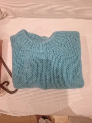 Jersey azul turquesa tejido