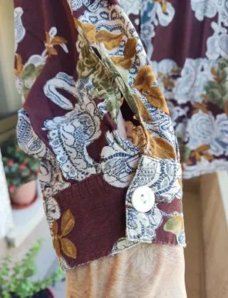 Camisa Vintage Estampada Mujer