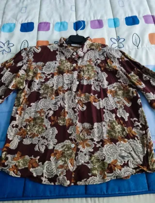 Camisa Vintage Estampada Mujer