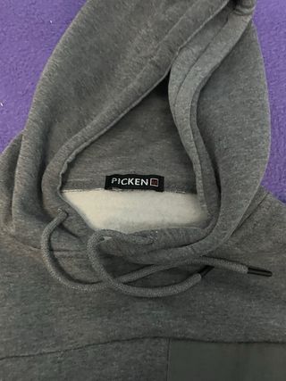 Sudadera Gris con Bolsillo Cremallera