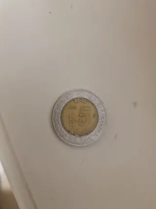 Moneda de 5 pesos mexicanos 2018