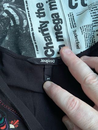 Blusa Desigual Talla M Negra Multicolor