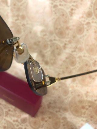 Cartier Santos – Gafas de sol marrones y doradas