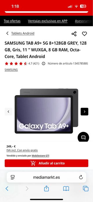 Samsung Galaxy A9 Negro