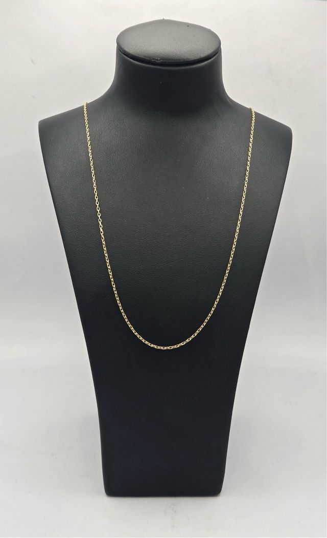Cadena forzada fina oro 18k 59cm