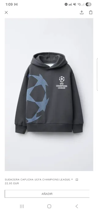 Chándal Zara UEFA Champions League 11-12 años