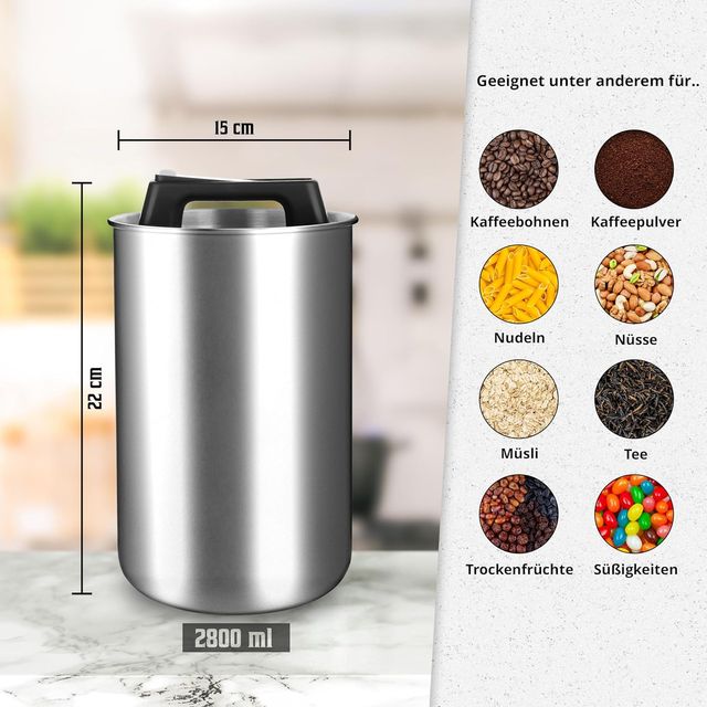 Contenitore ermetico per caffè in acciaio inossidabile KC Kitchen & Co. 1kg