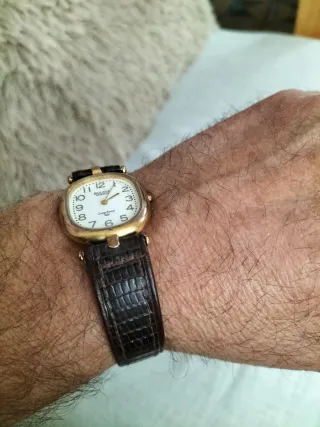 Orologio Bulova Vintage Rettangolare Oro Marrone