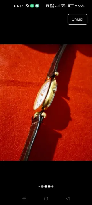 Orologio Bulova Vintage Rettangolare Oro Marrone