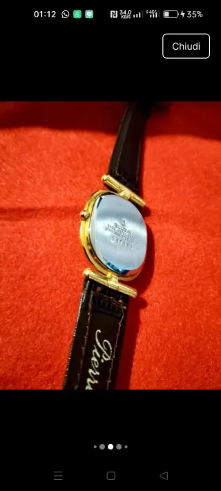 Orologio Bulova Vintage Rettangolare Oro Marrone