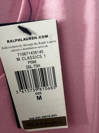 Camiseta Polo Ralph Lauren Rosa Talla M