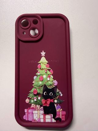 Funda iPhone 13 Navidad Gato Negro