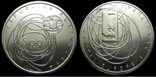 PLATA PORTUGAL 500$ 2001  SIN CIRCULAR