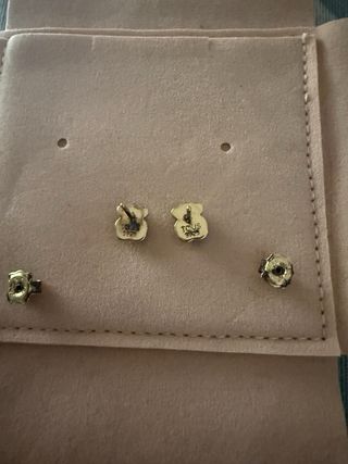 Pendientes Tous Oso Negro Baño Oro 18kt