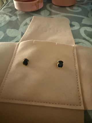 Pendientes Tous Oso Negro Baño Oro 18kt
