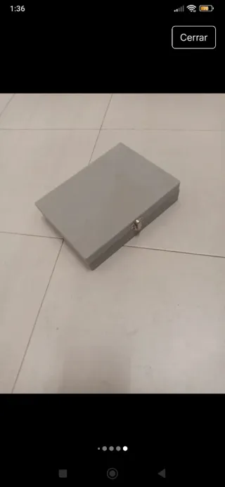 Joyero de terciopelo gris