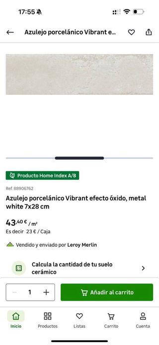 Azulejo porcelánico efecto óxido 7x28 cm, -50%