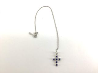 cadena plata 925mm con piedra con circonita 19 2.5cm